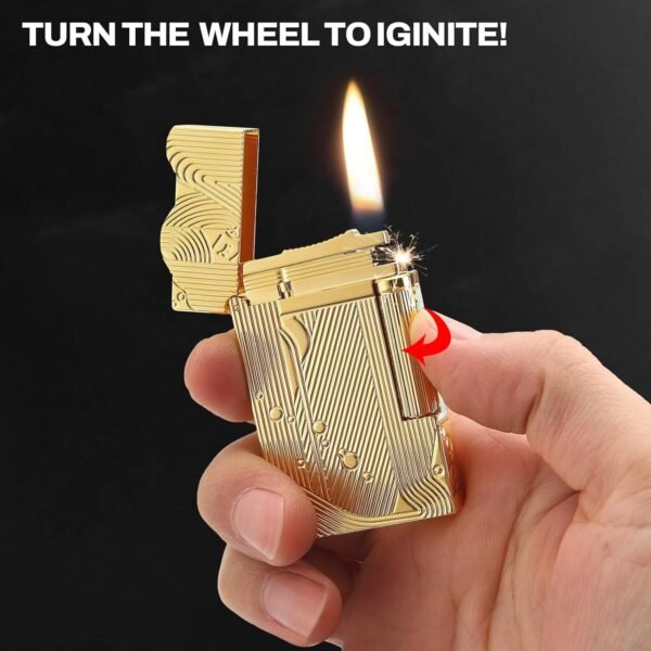 Sanji Lighter Silver Lighter Vintage Lighters One Piece Lighter Soft Flame Refillable Lighter Copper Gas Lighter Sanji Lighters Luxury Lighters Pulley Lighter Gift Lighter - Image 2